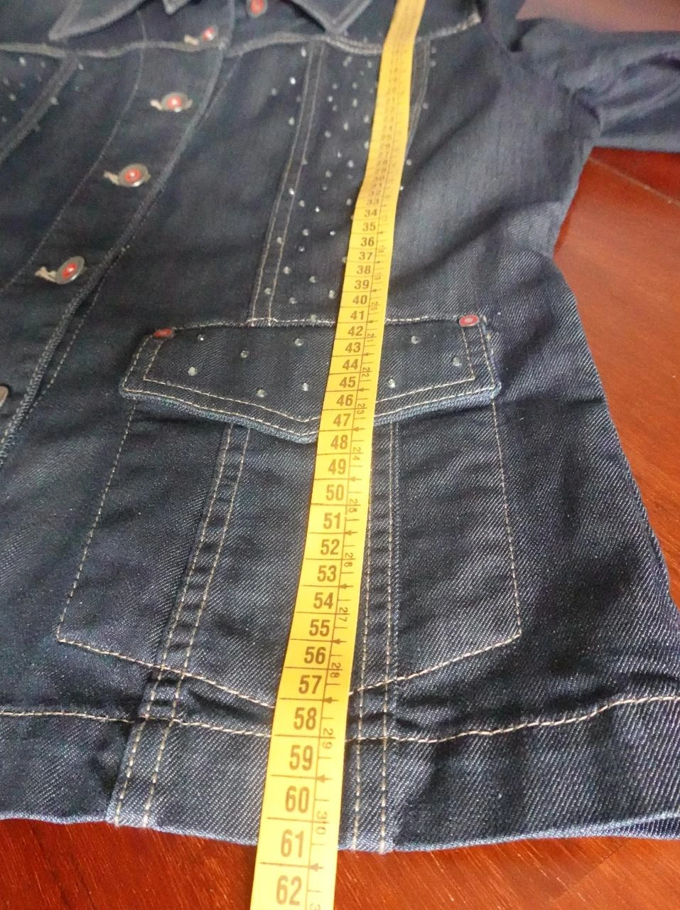 Lasserre Y2K denim jacket with rhinestones size 42 – photo 9